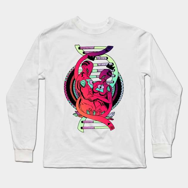 Blue Red Blend In Our DNA Long Sleeve T-Shirt by kenallouis